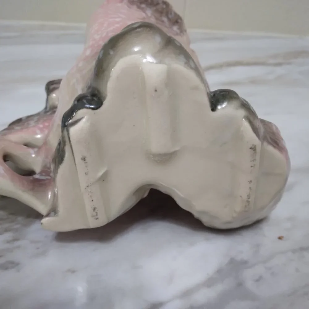 Vintage Pink and Grey Speckled Angelfish Vase - Picture 6 of 8